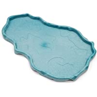 Los mejores  - M.Z.A Cuenco de agua para alimentos de reptiles- cuenco redondo de resina- plato grande de resina de tortuga para…